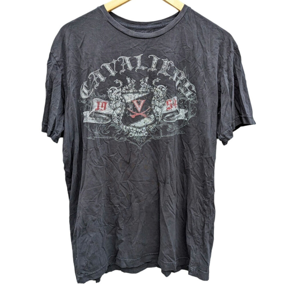 Men T Shirt Large College UVA Cavaliers Graphic T Shirt Fraternity School Work